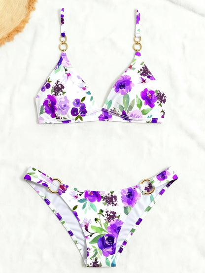 Multi‑Print Triangle Bikini Set
