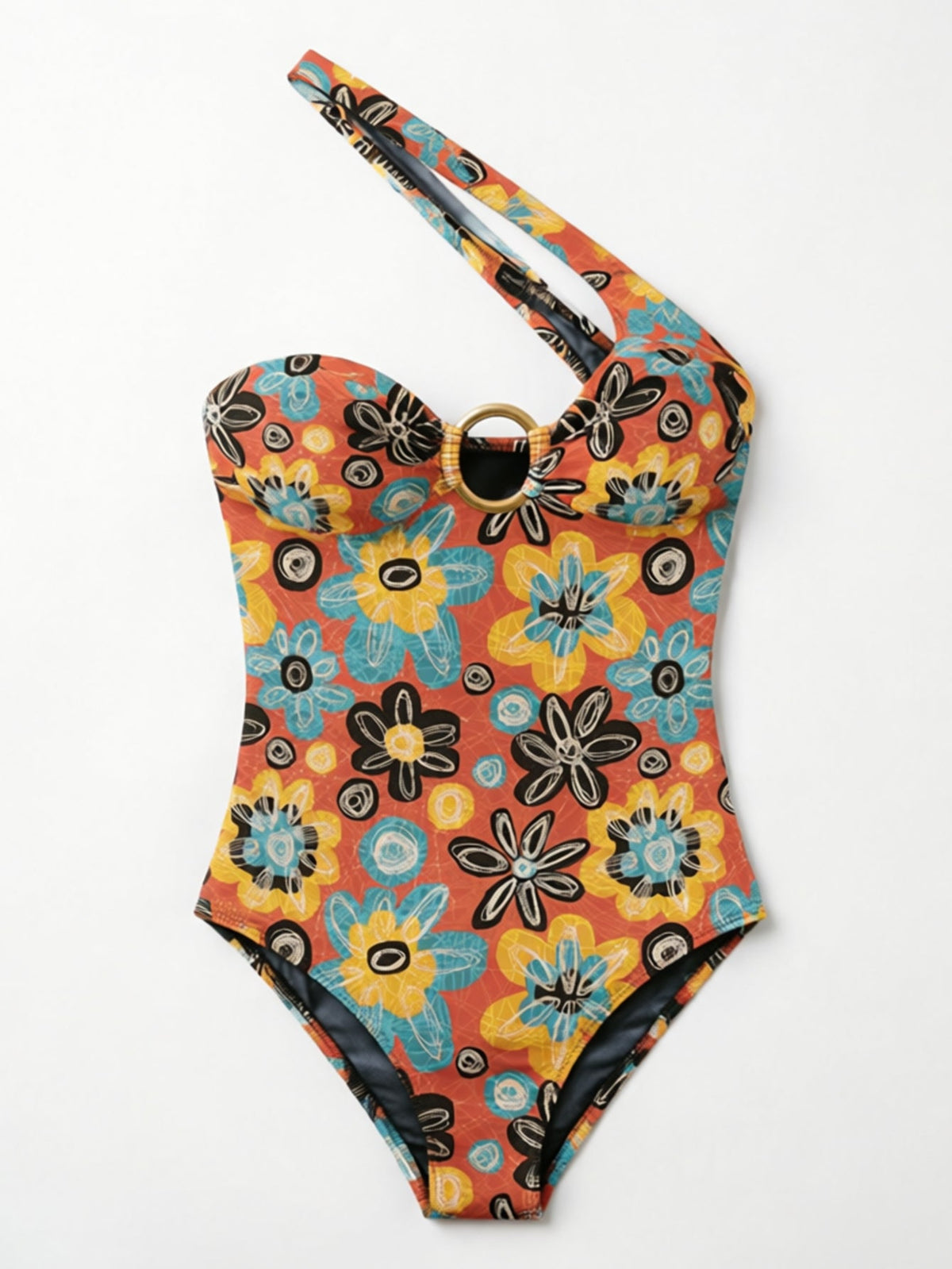 One‑Shoulder O‑Ring One‑Piece Swimsuit