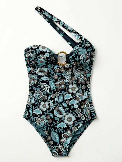 One‑Shoulder O‑Ring One‑Piece Swimsuit