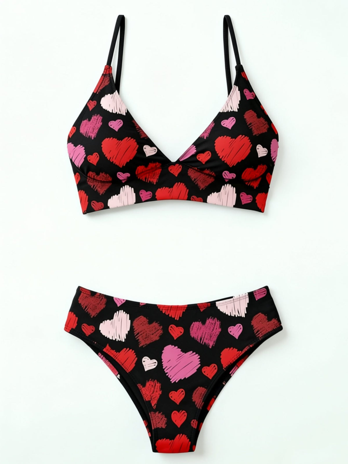 Multi‑Print Triangle Bikini Set